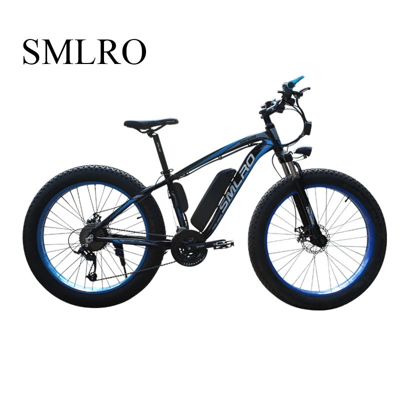 Bestellen Fett Reifen Elektrische Fahrrad Strand Schnee Fahrrad 26 Zoll Fett Reifen Ebike 1000W Big Power Elektrische Fahrrad 13AH Lithium-batterie