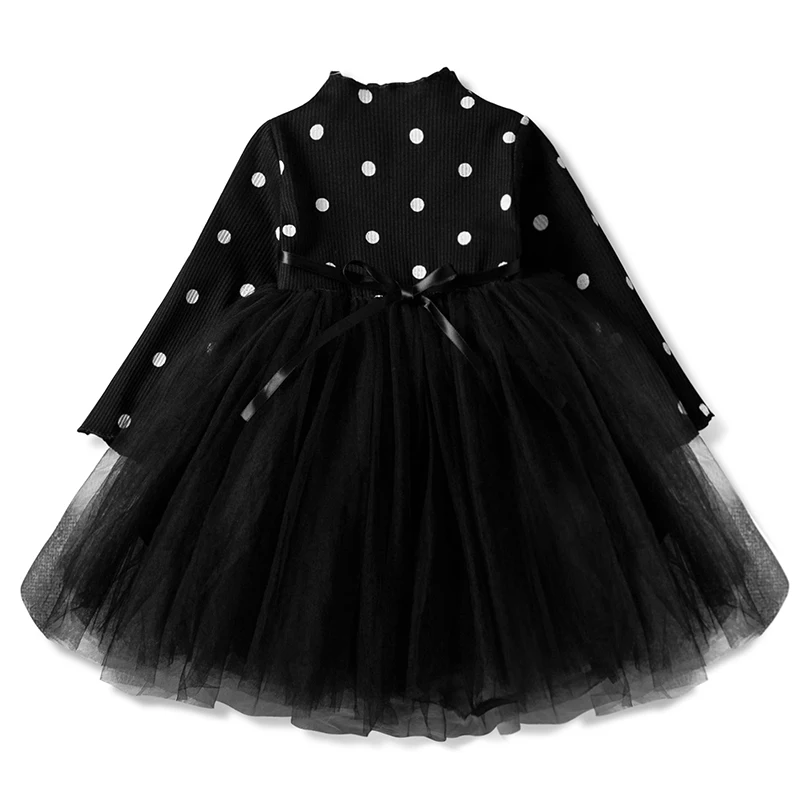 Платье для маленьких девочек с длинным рукавом Одежда новорожденных принцесс