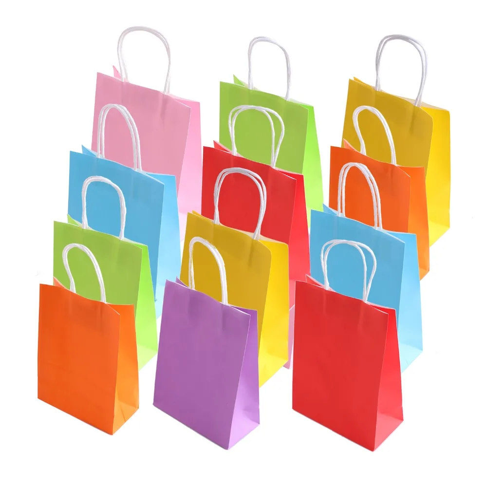 35 шт крафт бумажные пакеты с ручкой для дня рождения свадьбы торжеств подарков