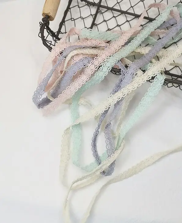 5 м/лот Изысканная кружевная лента из 100% хлопка вязаная эластичная для рукоделия