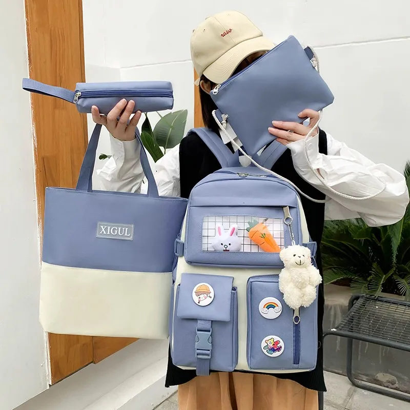 

New Fashion Kawaii School Bag Cute Women Backpack Teenager Girls Waterproof Travel Backbag Rucksack Mochila