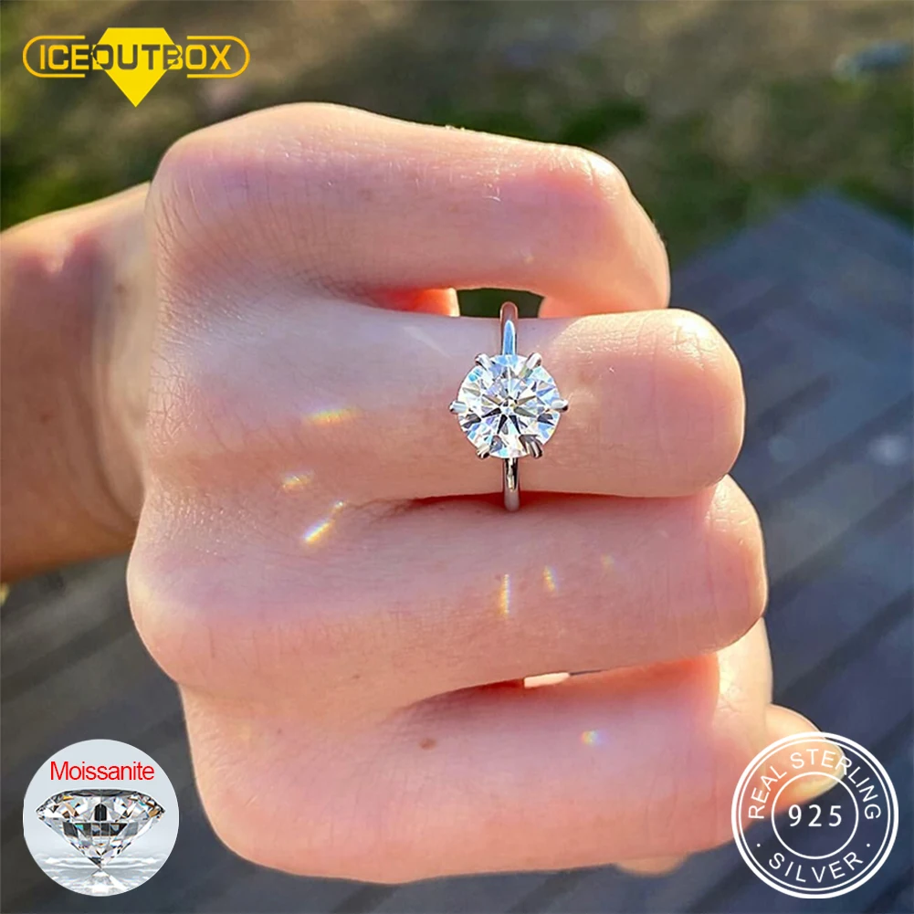 

Женское Обручальное кольцо из серебра 0,5 пробы с муассанитом 100%-3 карата