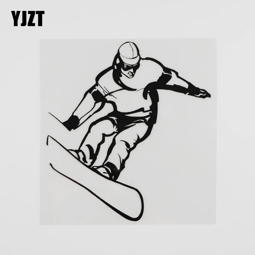 

YJZT, 12,8 см x 14 см, приключения, сноуборд Sprung, экстремальный спорт, Виниловая наклейка для автомобиля, черный/серебристый 8A-0215
