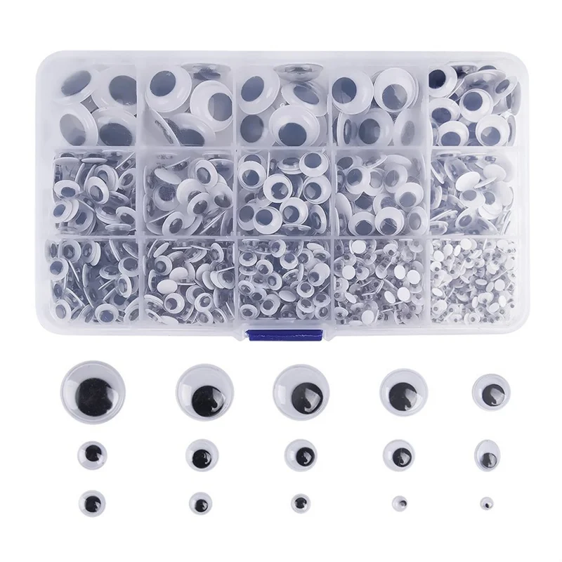 1300 Pieces Self Adhesive Wiggle Googly Eyes (Assorted Sizes) | Игрушки и хобби