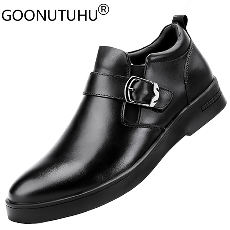 2021 Fashion Men's Winter Shoes Dress Genuine Leather Male Classics Black Shoe Man Autumn Office Formal Shoes for Men Size 35-47
