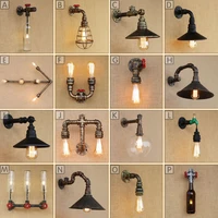 collection 05 iron restaurant personality bedroom study clothing shop american style nostalgic water pipe wall lamp