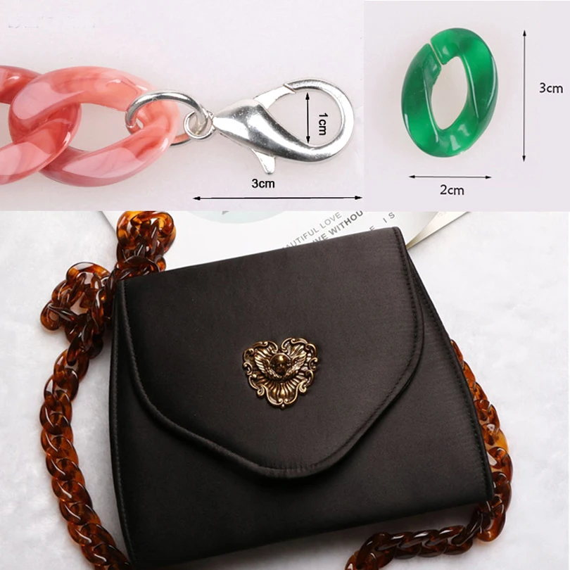 2021 New Acrylic Resin Chain Bag Strap for Handbags Women Gold Purse Chains for Plastic Bags Accessories Acrylic 60/120cm Chain