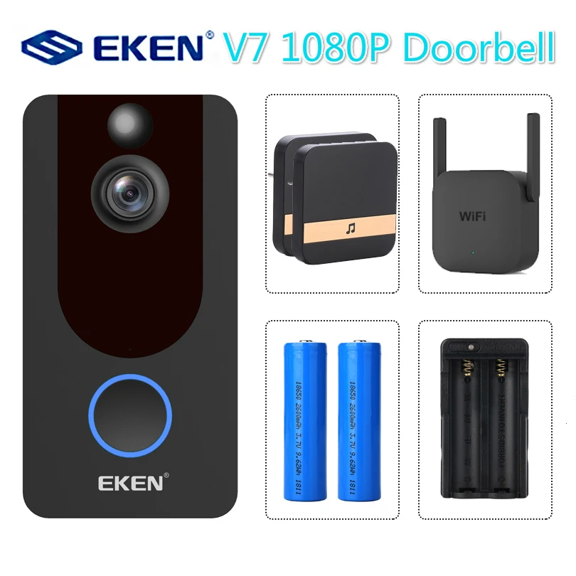 V7 умный IP 1080P видео домофон WI FI телефон двери дверной звонок Камера для квартиры