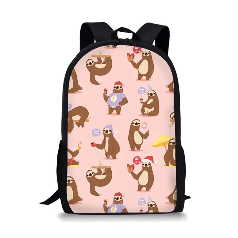 Школьные ранцы с мультипликационным принтом Ленивец Folivora, школьный рюкзак с животными для девочек, детские школьные принадлежности
