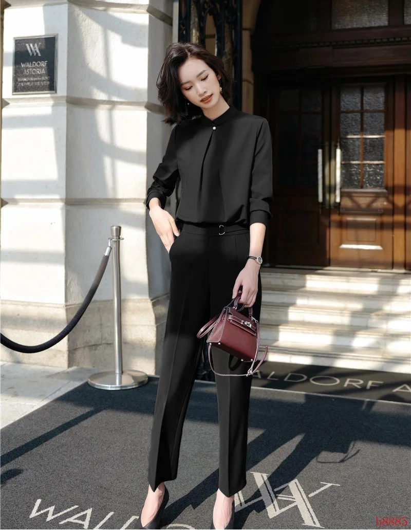 Женская блузка с длинным рукавом белая офисная одежда 2020 |