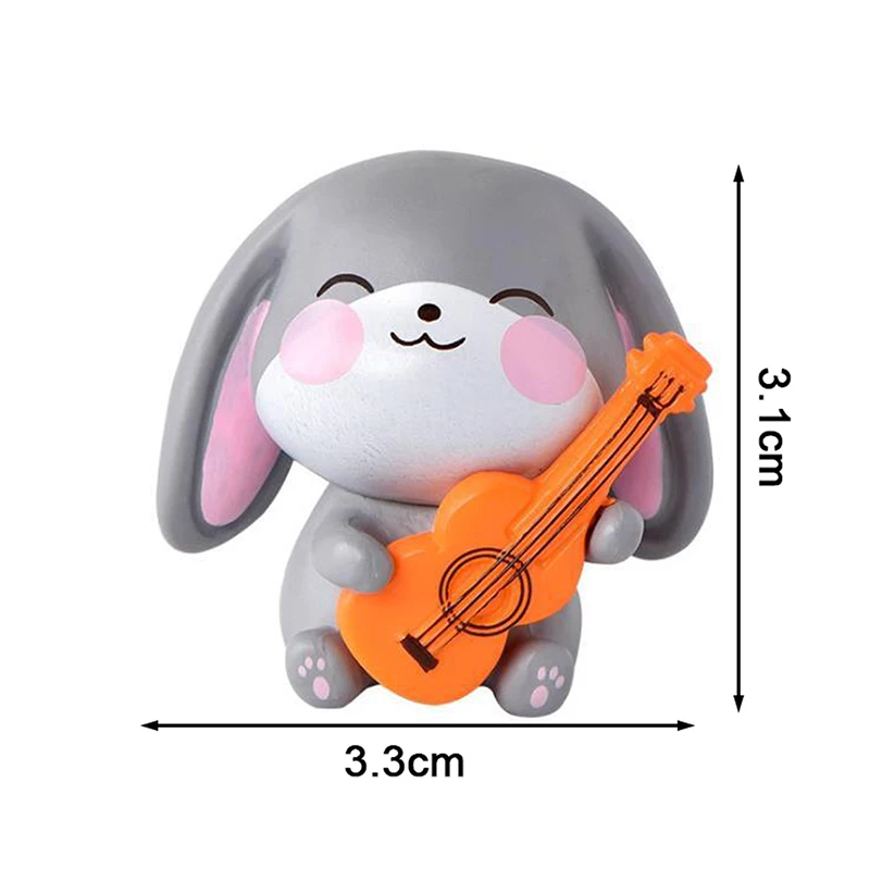 

1PC Guitar Bunny Ornament Family Micro Landscape Decoration Rabbit Crafts