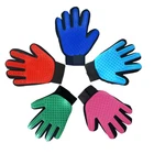 Перчатка для груминга домашних животных, силиконовая перчатка-Расческа для груминга кошек и собак, удаление волос, массаж, чистка спины