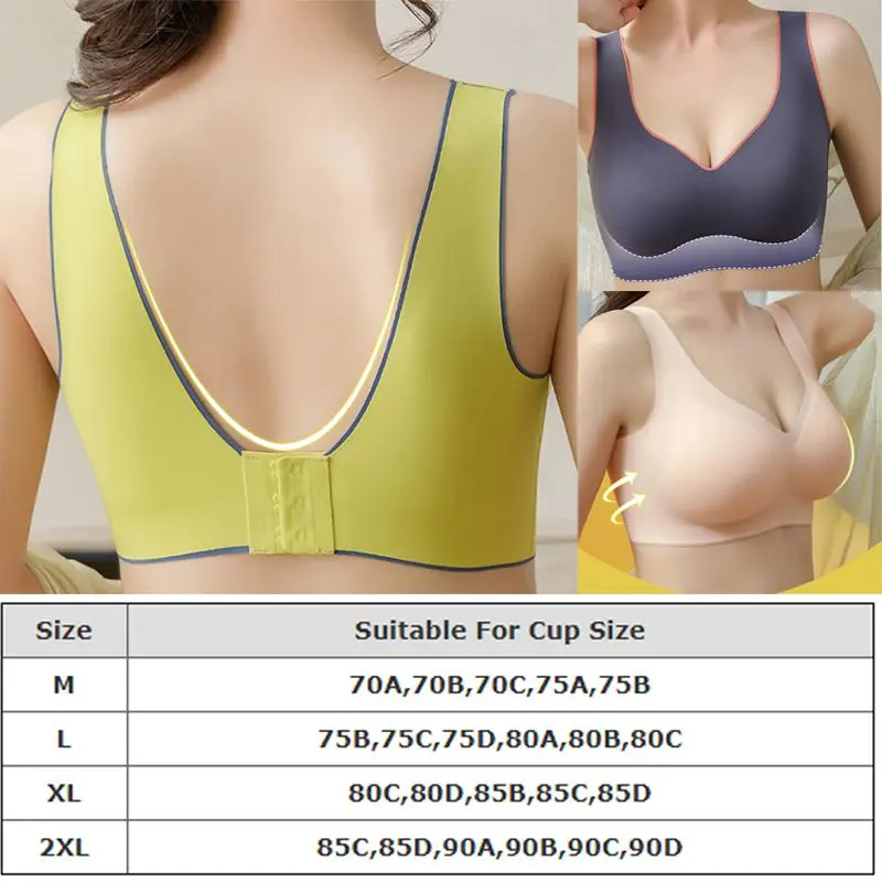 

Seamless Sports Bra Woman High Impact Push-up Shock-proof Underwear Comfort Cooling Crop Top Sexy Beautiful Back Vest Plus Size