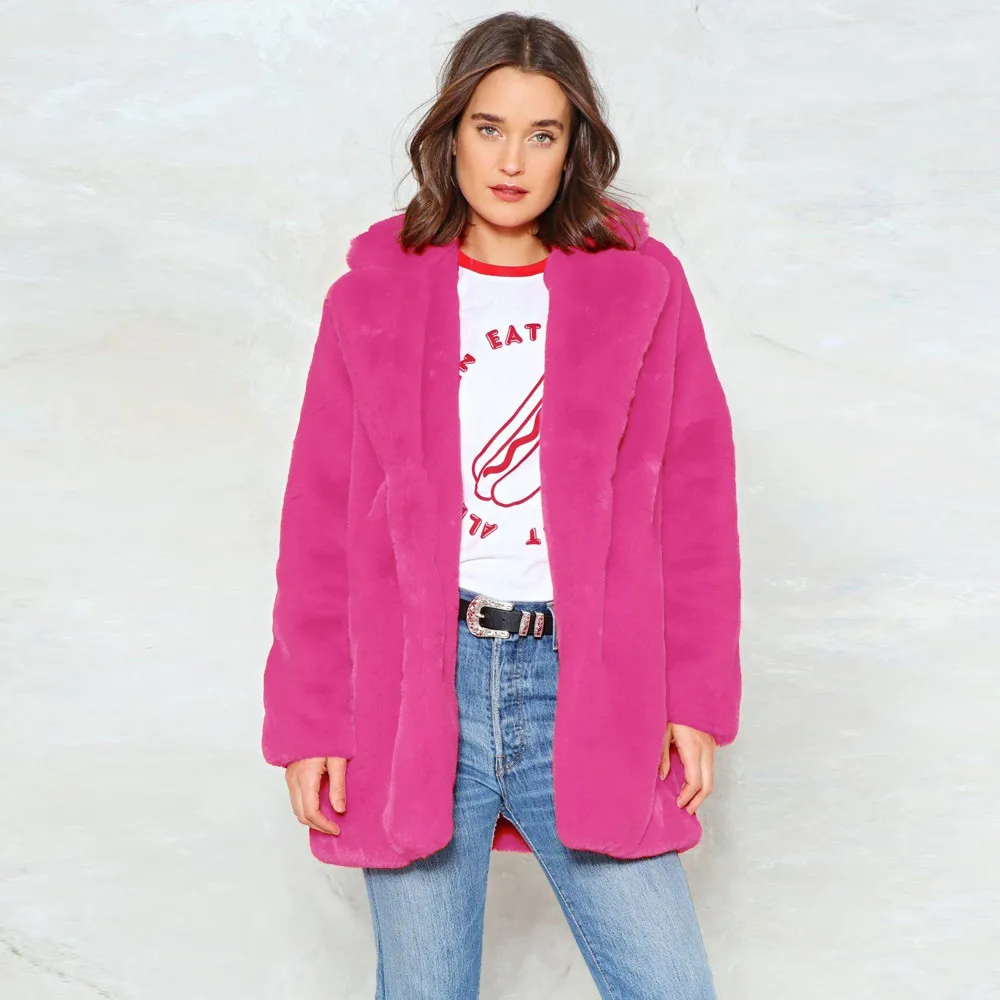 Женское пальто модное зимнее женское теплое толстое Свободное длинное с