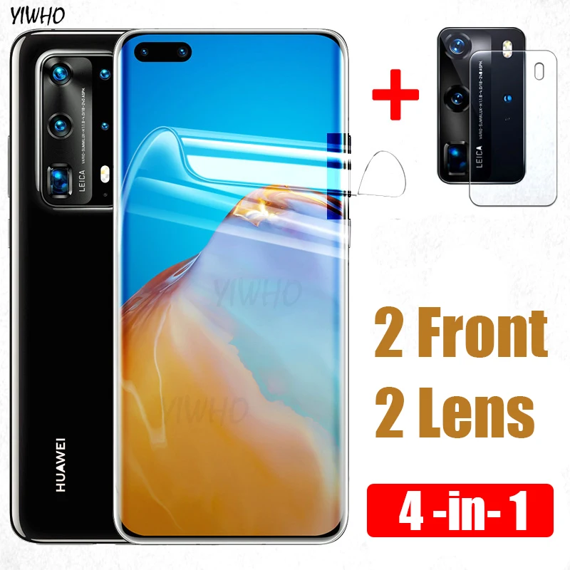 4 шт. мягкая пленка для Huawei P40 Pro Plus Защитная экрана P30 P30Pro P40Pro с камерой Len защитная
