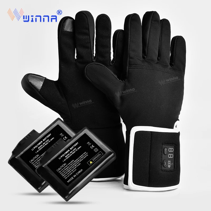 

Winter Electric Heating Gloves For Riding Biking Fishing Outdoor Sports Use 3-6 hours 2200mAh Battery Heated Gloves Touch Screen