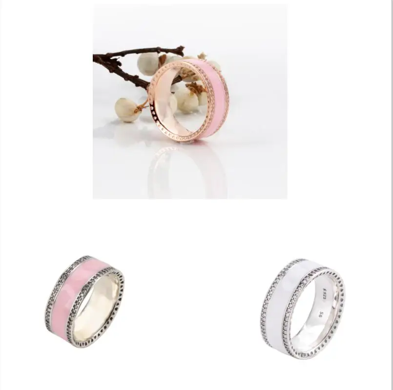 

Original 925 Sterling Silver pandoradora Ring Rose Gold Pink Hearts Of Rings With Crystal For Women Wedding Gift Jewelry