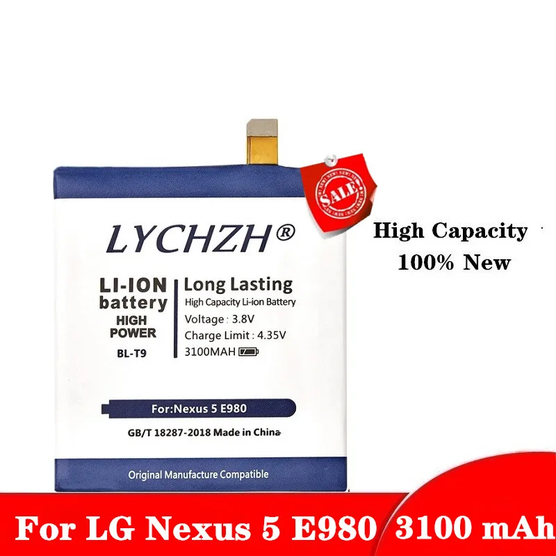 100% Новый оригинальный мобильный телефон аккумулятор для LG Nexus 5 E980 G D820 D821 BLT9