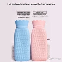 silicone water filled hot water bottle gift hand warmer heating bag with woolen hot water bag for winter warm accessories