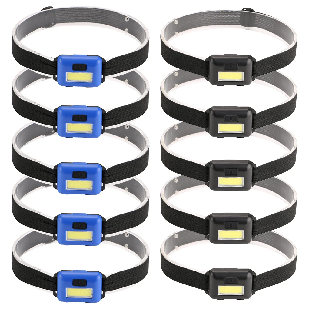 

5 PCS Mini COB LED Headlamp 3 Modes Waterproof Headlights Flashlight Outdoor Camping Night Fishing Portable Headlights