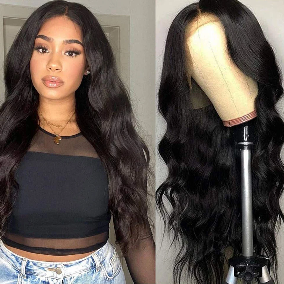 

Бразильские волнистые парики на сетке естественного цвета, парики из человеческих волос на сетке спереди, предварительно выщипанные парик...