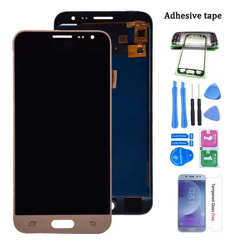 Для samsung Galaxy J3 J320 J320A J320F J320M ЖК-дисплей с кодирующий преобразователь сенсорного экрана в сборе можно регулировать яркость