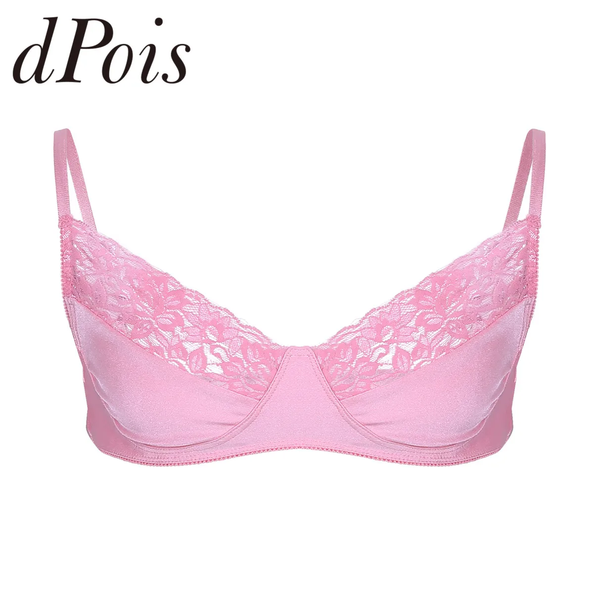 Мужской бюстгальтер бикини топ нижнее белье Sissy Bralette Гладкий Цветочный кружевной