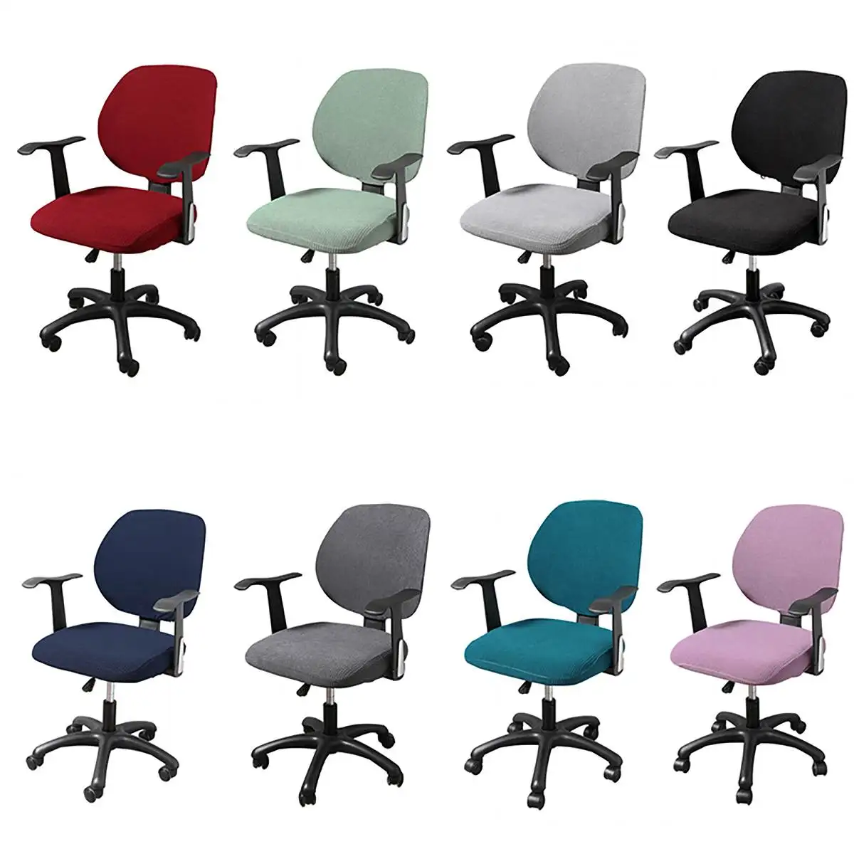 

Office Computer Chair Cover Universal Waterproof Rotate Desk Seat Covers Slipcovers Home Chair Back Cover Chair Seat Cover