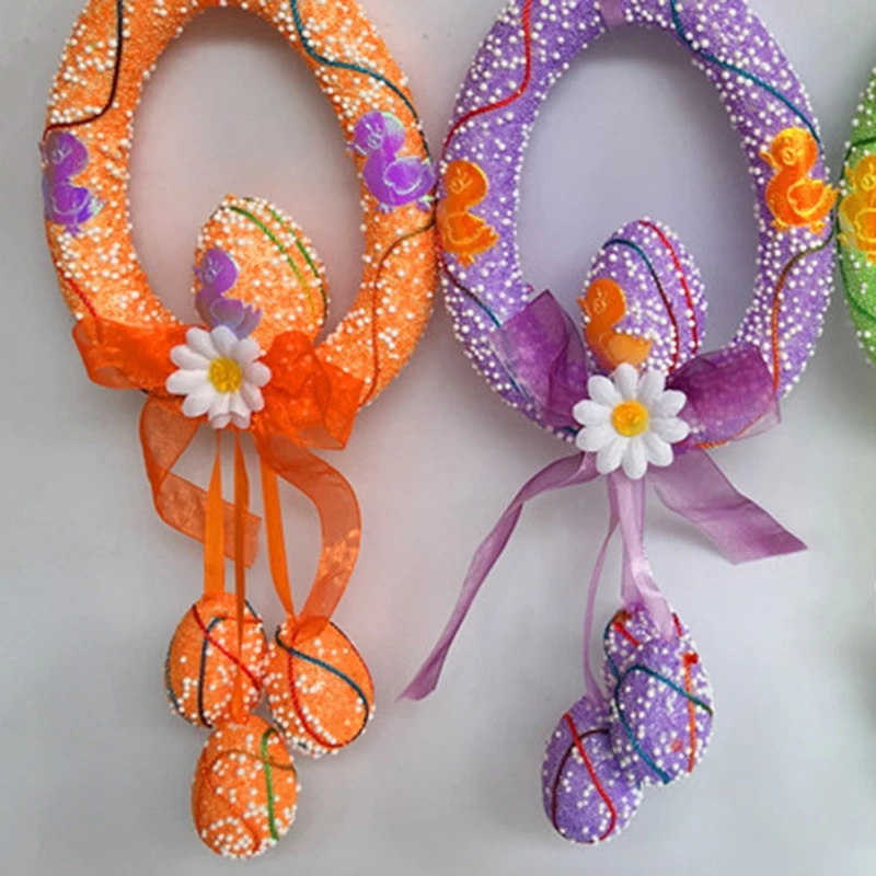 

Q0KF Easter Egg Decorations DIY Round Bunny Ring Egg Crafts For Family Kindergarden Ornaments