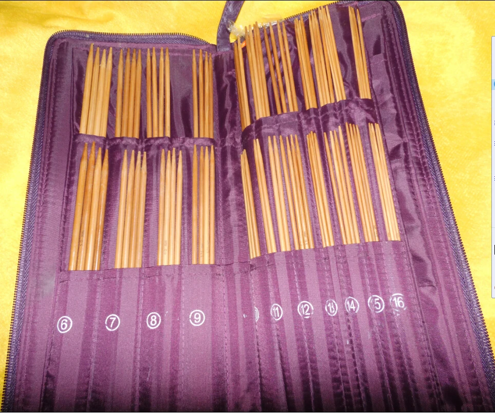 Бамбуковые Спицы для вязания набор 22 размер игольчатым подшипником 11 шт.