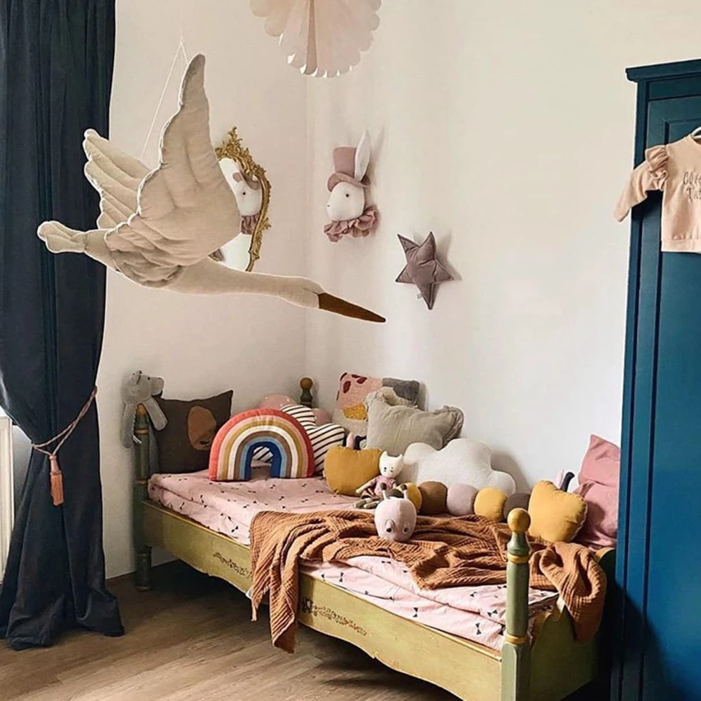 Nordic Kid Baby Color Block Bed Canopy Round Dome Hanging Mosquito Net Play Tent Swan Doll Wall Ceiling Room Decor | Дом и сад