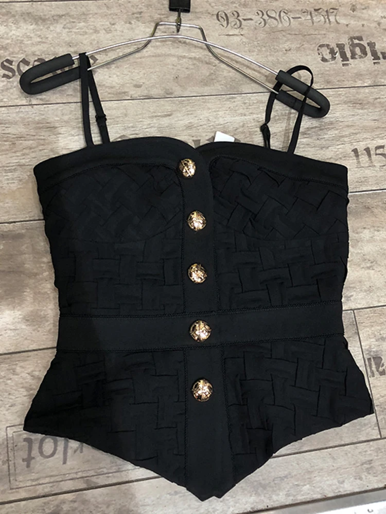 Sexy Leaky Shoulder Braided Single Breasted Tube Top Sling Ladies Autumn New Style Personality All-match Top