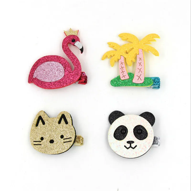 Милые детские заколки ручной работы с мультяшным котом пандой кокосовым деревом