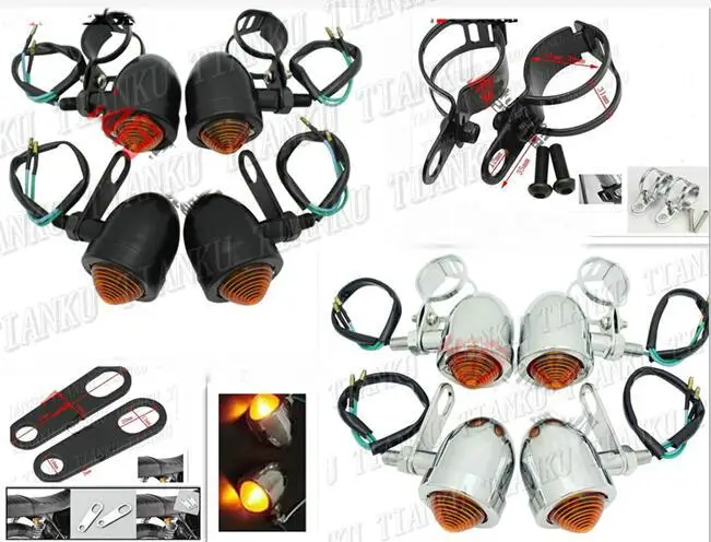 Передний + задний указатель поворота мотоцикла для Honda Shadow Spirit vlaero ACE Steed 400 600 1100 DLX