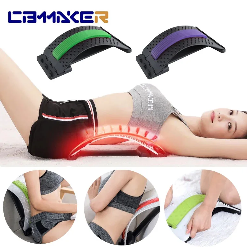 

Back Massager Stretcher Equipment Massage Tools Stretch Fitness Lumbar Support Relaxation Spine Pain Relief