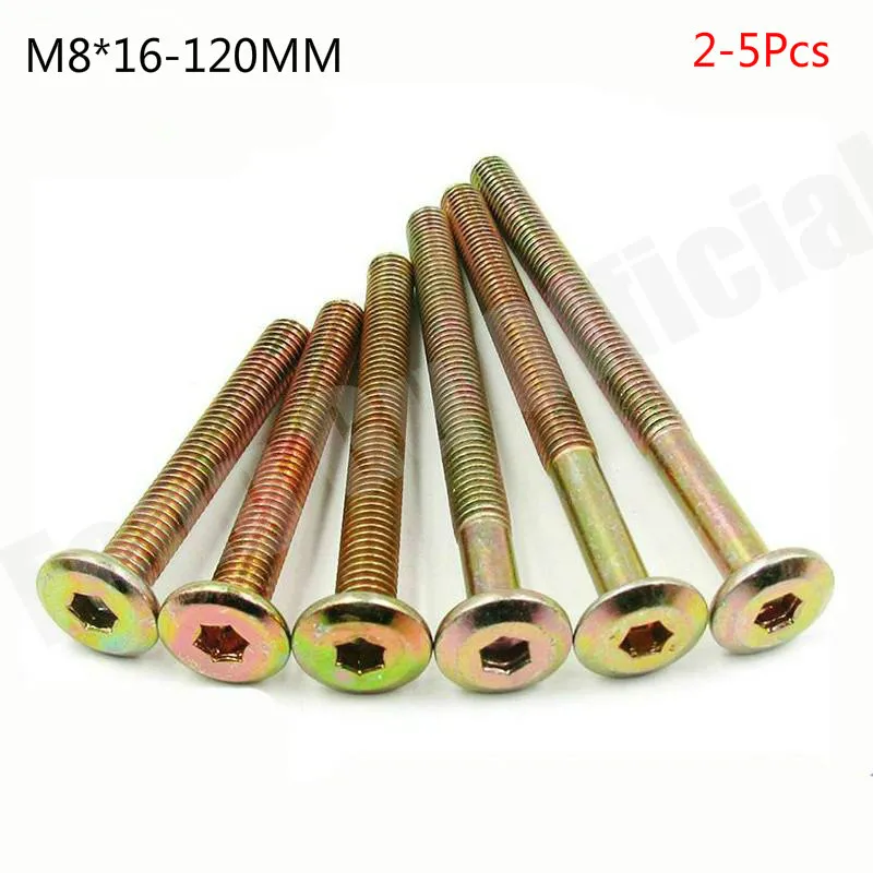 Наклонная плоская головка M8 перекрестные мебельные винты фитинги для кроватки