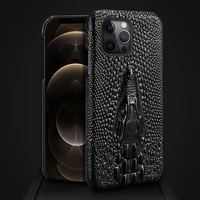 genuine 3d dragon head leather phone cover case for iphone 13 pro max 12 mini 11 12 pro max x xs xr 6 6s 7 8 plus se 3 2022 2020