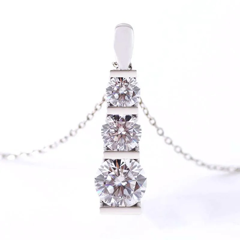 Оптовая цена 4 мм 5 6 ctw 1.8ct EF color VVS1 lab grown moissanite 14k белый золотой кулон только для