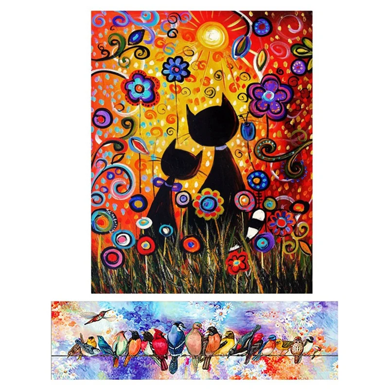 2 комплекта вышивка крестиком и полностью квадратная дрель 5D сделай сам алмазная