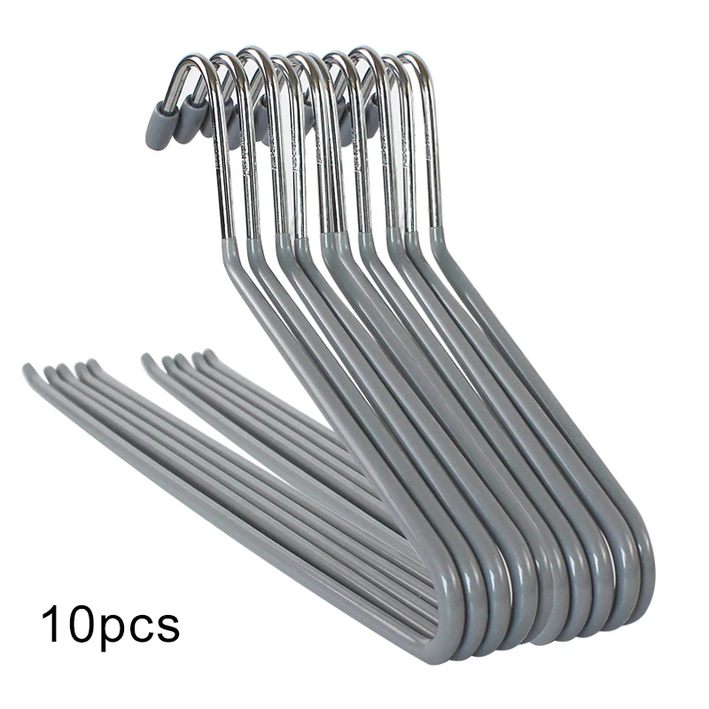 gray style-10pcs Металлические Открытые Нескользящие слаксы, вешалки для брюк, вешалки для брюк, Набор органайзеров PI669 - Цвет: gray style-10pcs