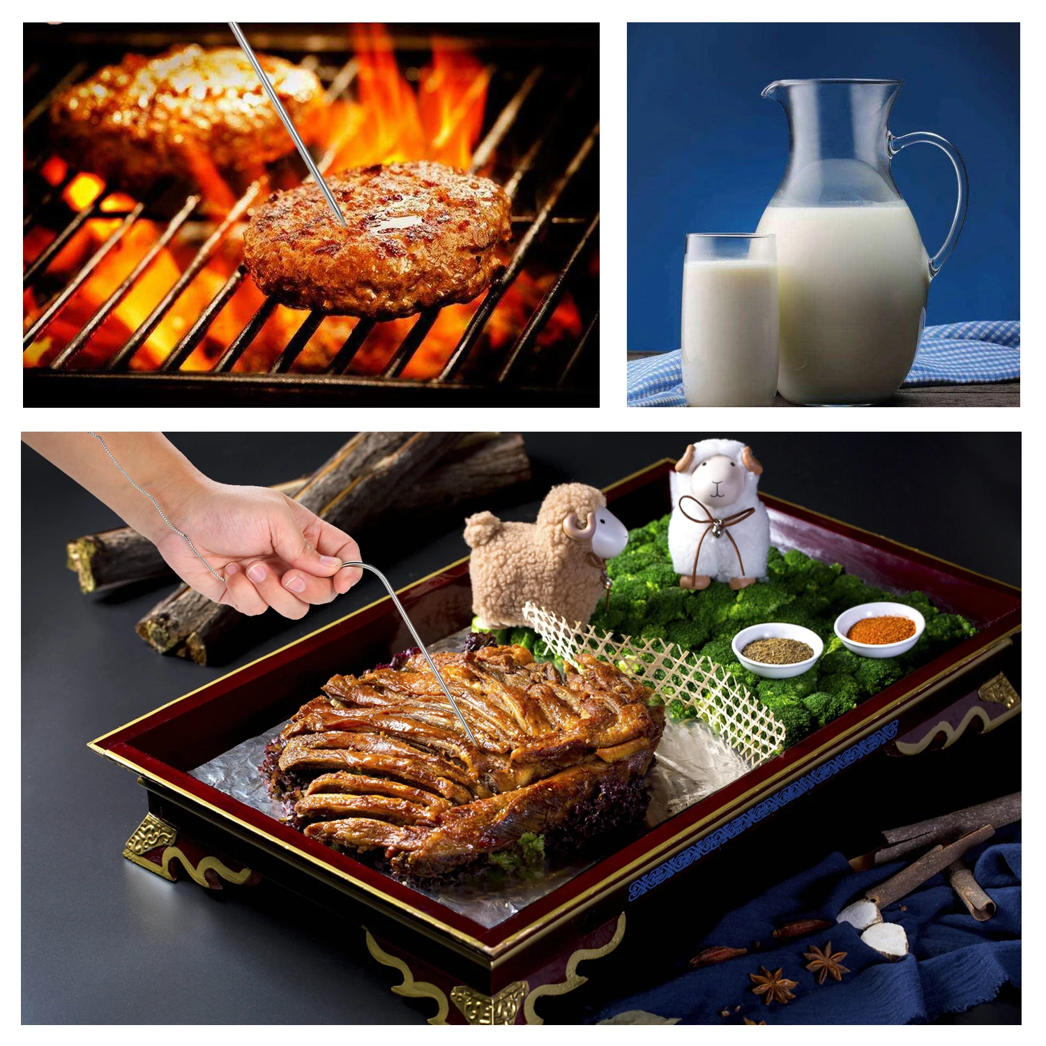 Термометр для барбекю и гриля кухонный градусник с таймером будильником 0-250 °C |