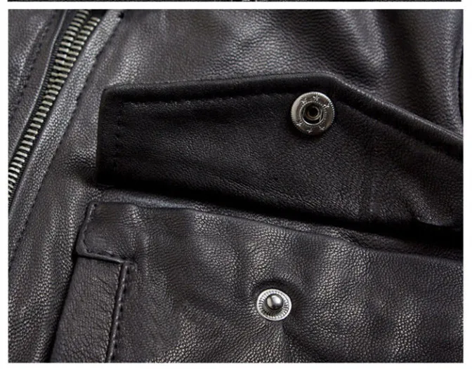 

women's fashion M65 with pockets black sheepskin genuine leather coat women slim fit motorcycle jacket lady