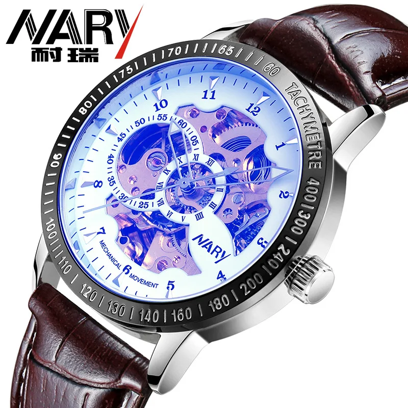 Multifunctional Mechanical Watch Leather Men's Watch Watch Men Fashion Sport Clock Top Luxury Brand Military Quartz Mens
