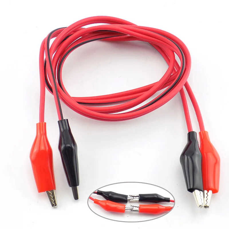 

Alligator Clips Electric Test Lead Double-ended Crocodile Clips DIY Jumper Wire Red Black Electrical Roach Cable