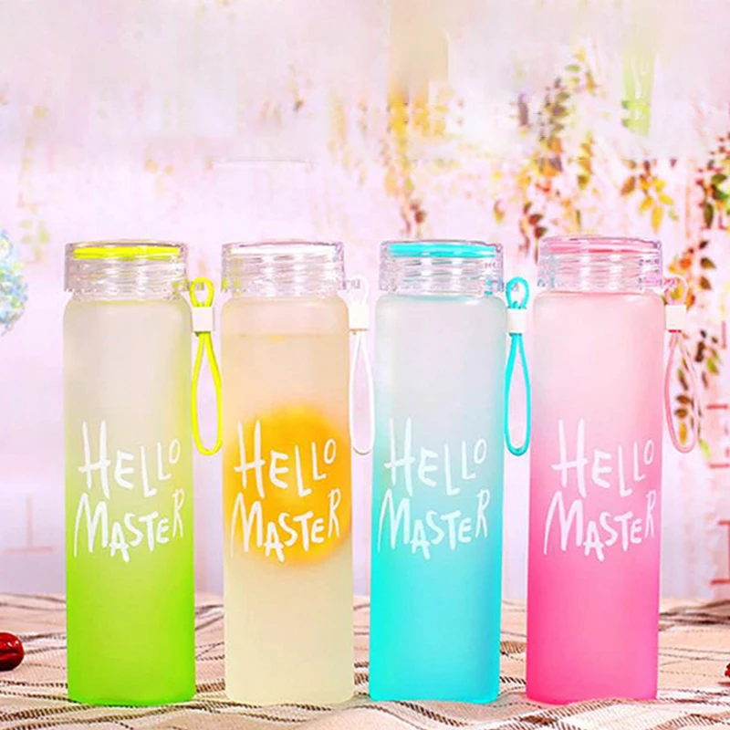 

New Plastic Bottle For Water Sports 400ml Portable Rope Kids Drink Outdoor Leak-proof Seal Pumpkin Climbing Water Bottles