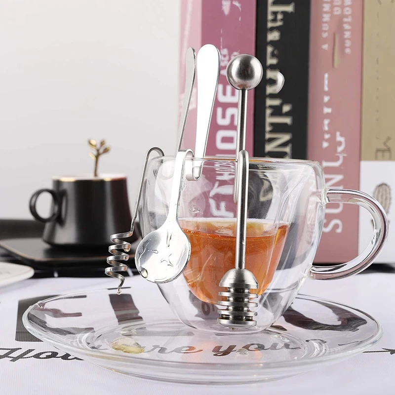 

Honey Dippers Set of 3 Stainless Steel Honey and Syrup Dipper Stick Server for Honey Pot Jar Containers