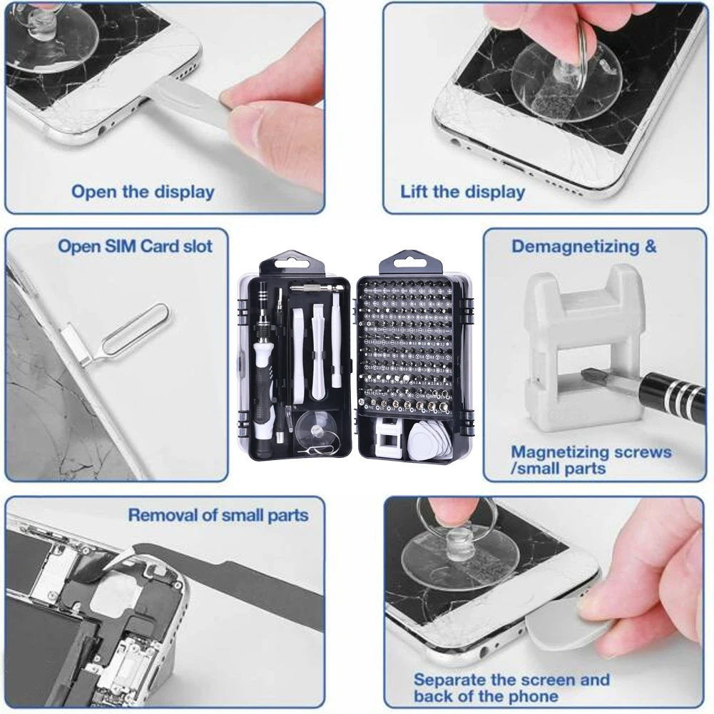 

117 In 1 For Mobile Phone Electronic Devices Lightweight Portable Repair Tool Magnetic Professional Precision Screwdriver Set