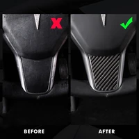 tesla model 3 y carbon fiber steering wheel cover 2021 accessories interior protector patch three car stickers model3