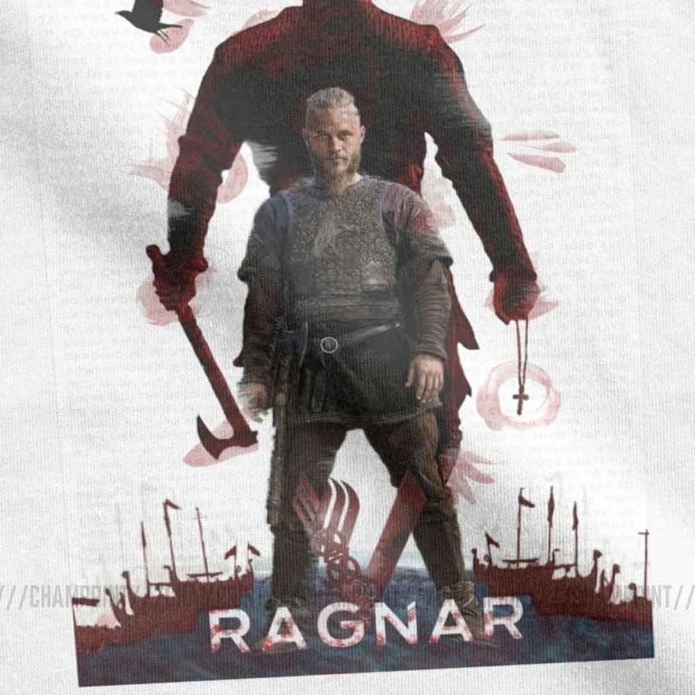 Модные футболки Ragnar Lothbrok Vikings для мужчин топы с коротким рукавом футболка