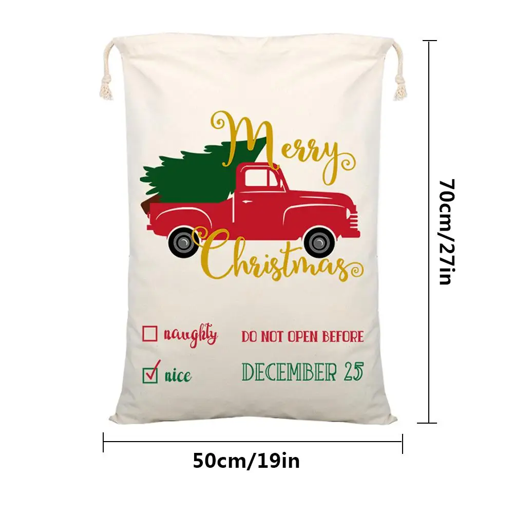 Многоразовые Большой Рождественская конфетная сумка мешок Санта Холст для